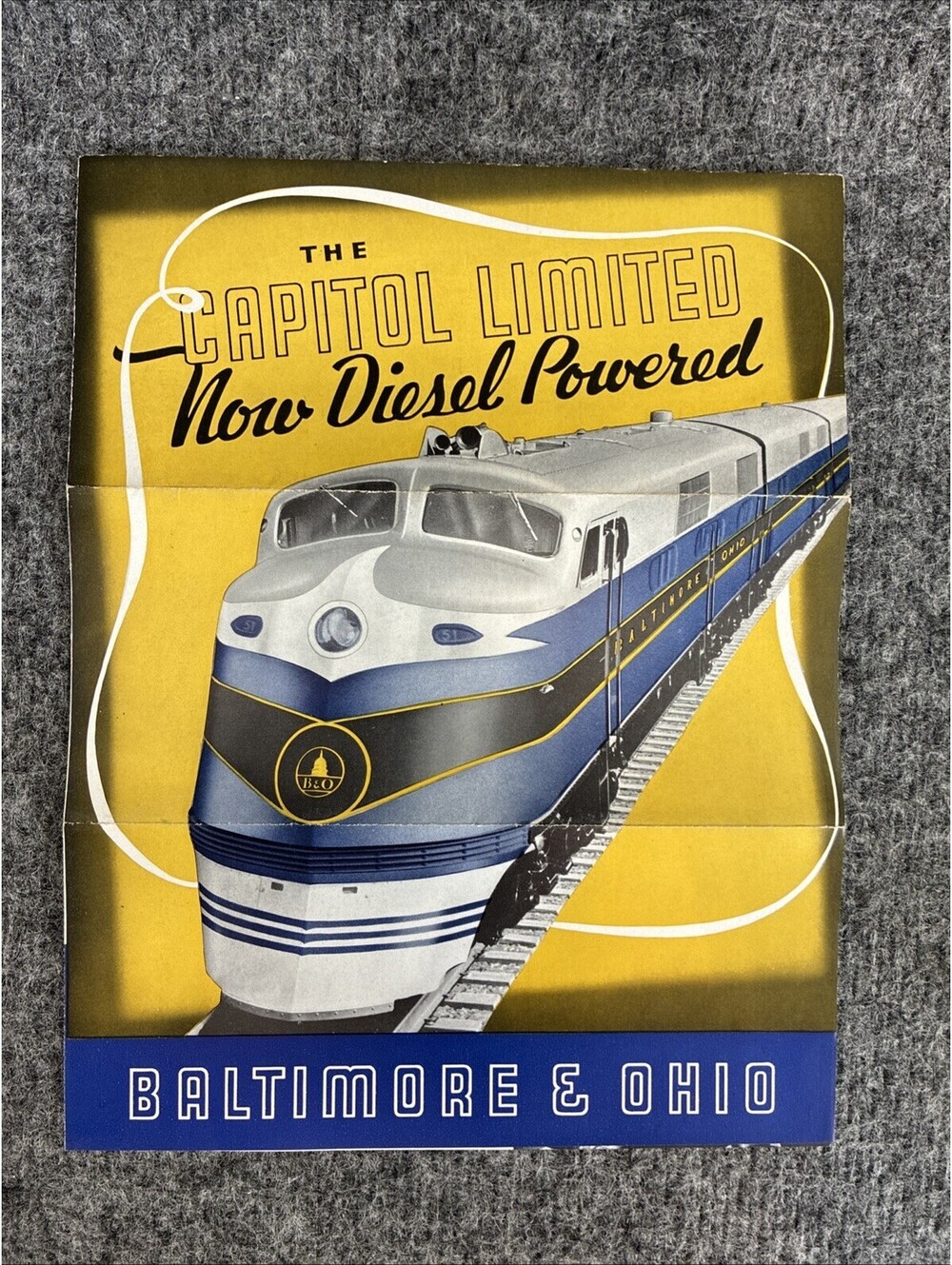 Original 1937 BO Railroad The Capitol Limited Now Diesel Powered Brochure EMC EA